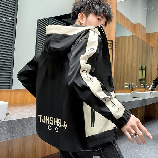 

coat the man on the new 2020 han edition hooded jacket leisure clothes fashion popular tooling wind young coat1, Black;brown