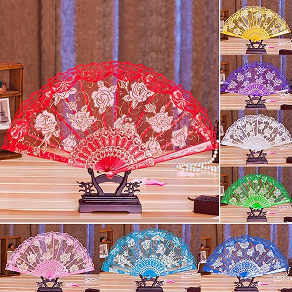 

кружева ручной вентилятор китайский ремесленный танец складной вентилятор вентилятор девушки винтаж ретро ручной складной вентилятор для сце