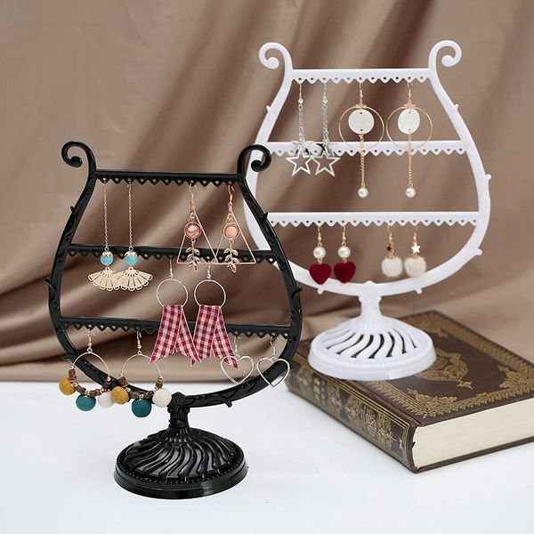 

jewelry stand jewelry display storage rack necklace earring display piano shape tripod stand 2 piece set, Pink;blue