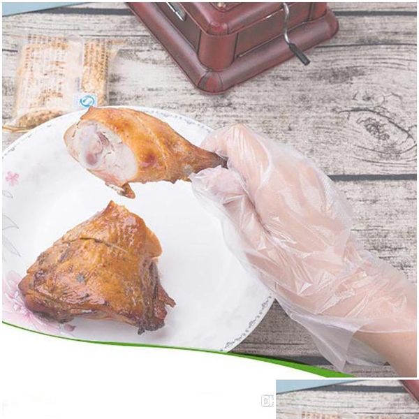 

100 pcs/set pe disposable gloves waterproof oilproof transparent home film glove multifunctional sanitary gloves for jllozq ladyshome