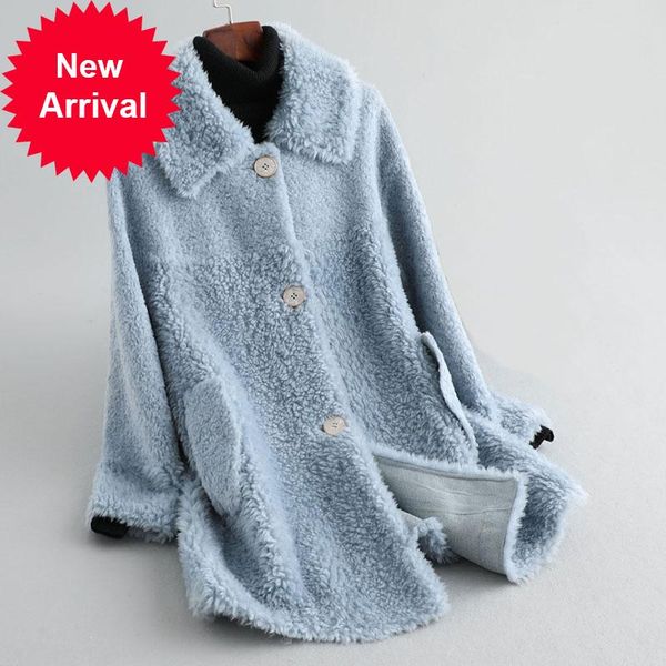 

winter women a19067 simple style real wool fur coat jacket over size parka lady fashion genuine fur coat outwear, Black