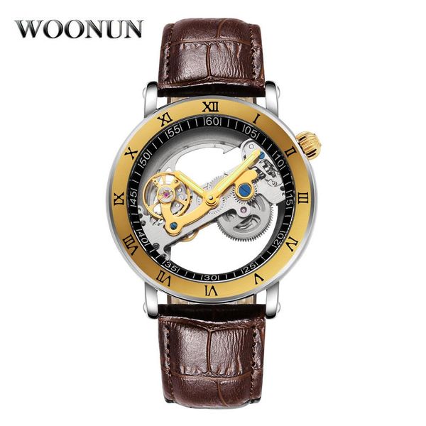 

luxury classic men watches fashion roma number hollow transparent watches matic mechanical watches men tourbillon wmtyll, Silver