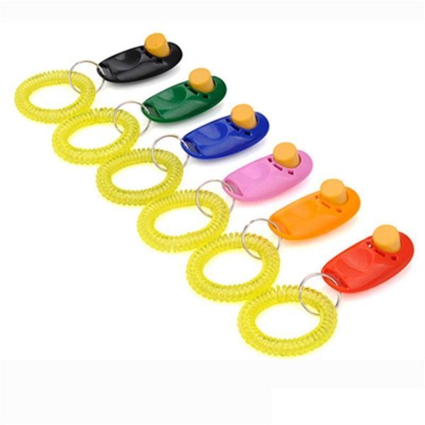 

sound dog with button trainer clicker wrist band aid guide pet click training tool dogs supplies 11 colors 100pcs