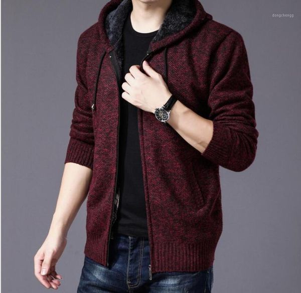 

2020 autumn winter thick warm hooded wool sweater cardigan jumpers zipper fleece coat men's sweater coat1, White;black