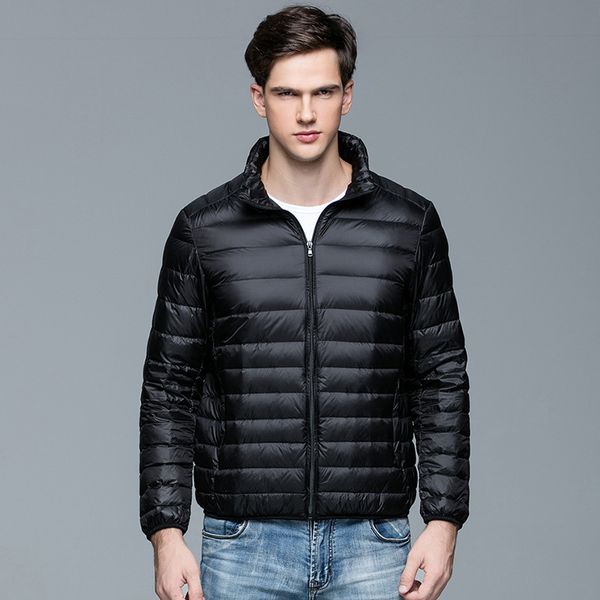 

зимние пальто мужчины с длинным рукавом стенд воротник мягкий теплый куртка повседневная молния ветрозащитный parka мужчины сплошной цвет па, Black