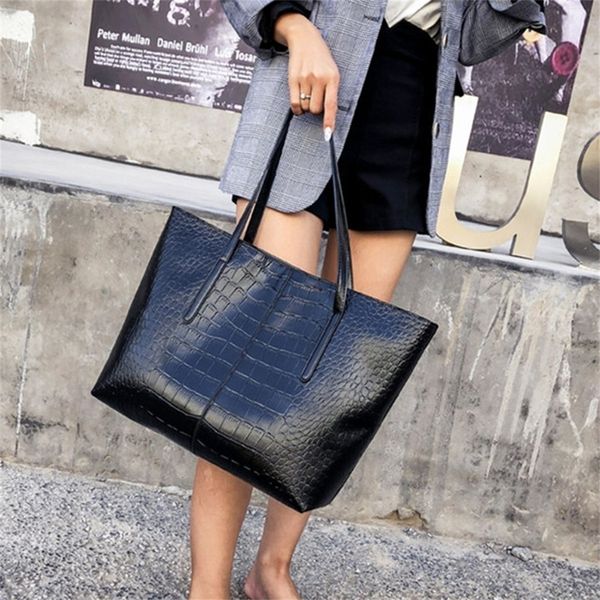 

crocodile handbag women retro leisure large shoulder bag female causal totes for daily shopping big bag sac