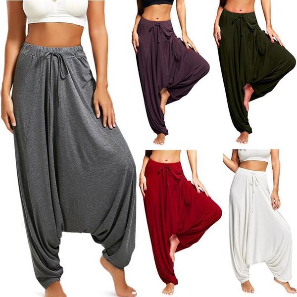 

casual women's harem pants drop crotch baggy wide leg thai hippy boho loose aladdin women trousers mujer pantalones, Black;white