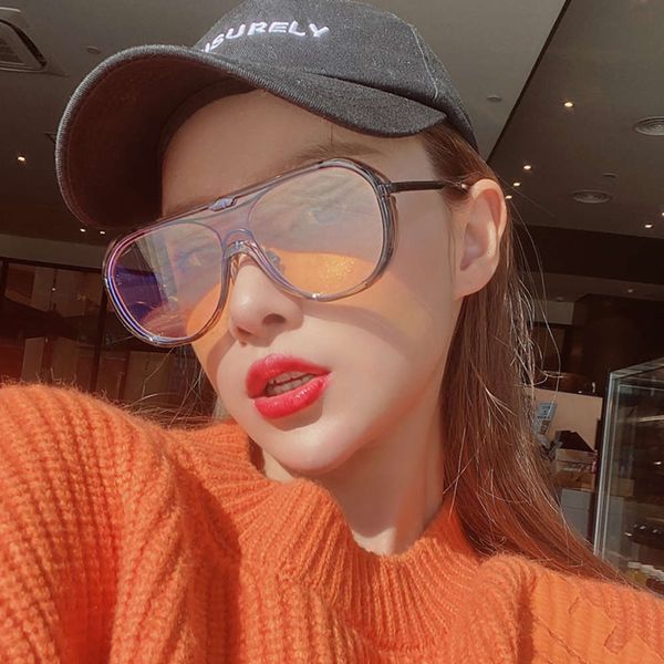 

glasses double layer pilot big frame sunglasses for men and women, White;black