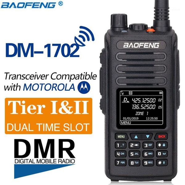 

walkie talkie 2021 baofeng dm-1702 gps dmr digital analog portable tier1 & tier2 dual band vhf/uhf ham two way radio1