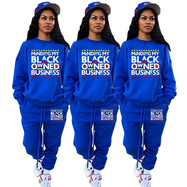 

women letter two piece sets crew neck pullover hoodies drawstring pants female two piece sweater, White