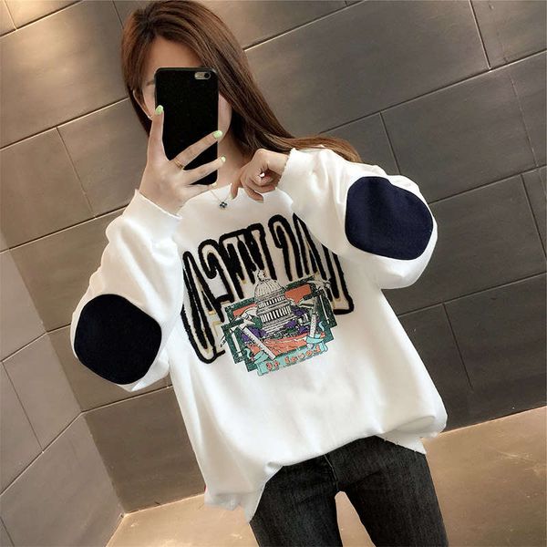 

2020 new fashion western style sanitary clothes loose korean winter coat spring and autumn thin women's wear, Black