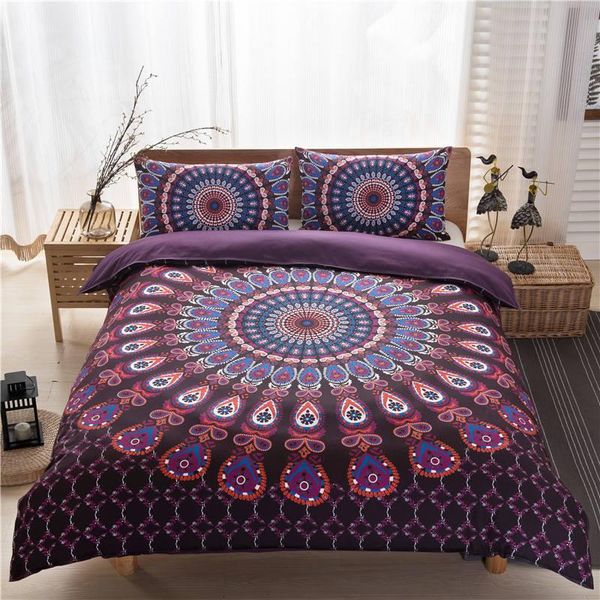 

3d mandala bed covers printed bedding sets bohemia style duvet covers with pillowcases girl single twin  king size