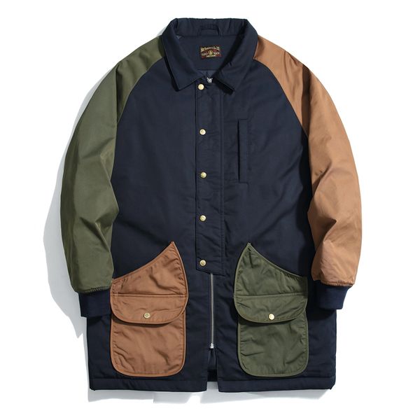

saucezhan patchwork parkas winter jacket men men winter coats mens parka jacket windbreaker winter clothes long coat q1217, Black