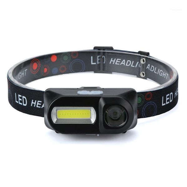 

bike lights 1pc xpe cob led 6-mode headlight straps adjustable headlamp rechargeable head torch outdoor activities use 18650 battery1