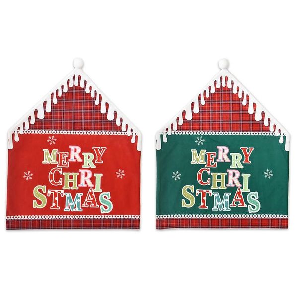 

2 pcs merry christmas chair cover for restaurant home christmas festival decor