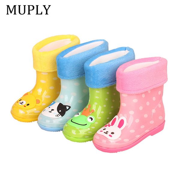 

rain boots kids girl cute rabbit cat printed children' rubber boots kalosze dla dzieci waterproof baby water shoes q1216, Black;grey