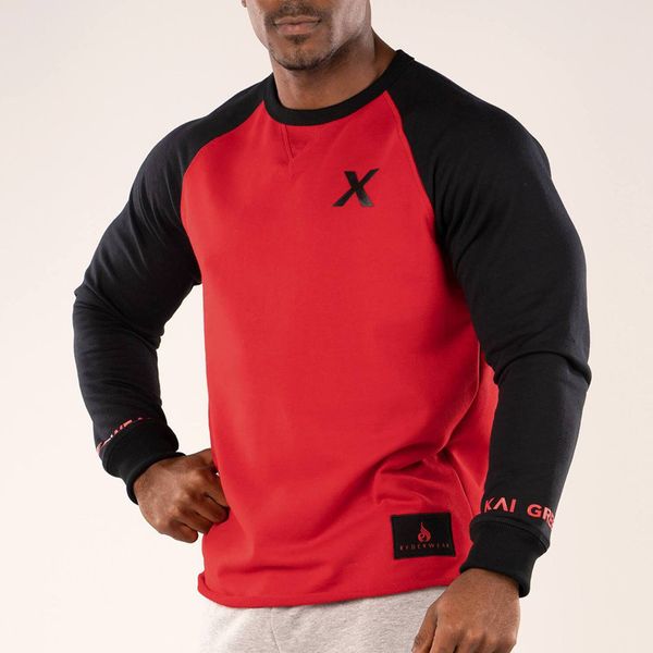 

new men spring autumn cotton hoodie pullover casual fashion patchwork sweatshirts gyms fitness bodybuilding male sportswear c1116, Black
