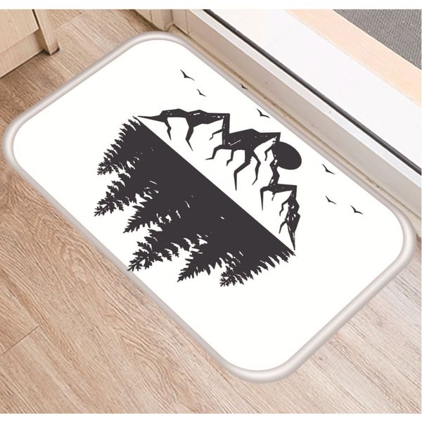 

forest moon whale pattern black white carpet door mats doormat indoor kitchen room floor mat rug f wmtcbg
