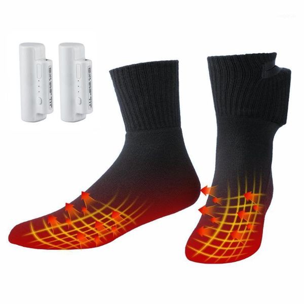 

electric heated socks rechargeable battery for chronically cold feet women men winter outdoor skiing cycling sport thermal socks1, Black