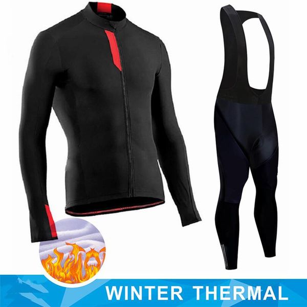 

2021 winter thermal fleece cycling jersey set racing bike cycling suit mountian bicycle clothing ropa ciclismo bicycle, Black;blue
