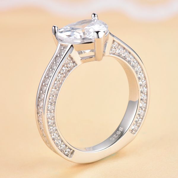 

style lin europe ornament womens ring refers to s925 sterling silver zircon heart womens ring silver ring factory wholesale fashion design