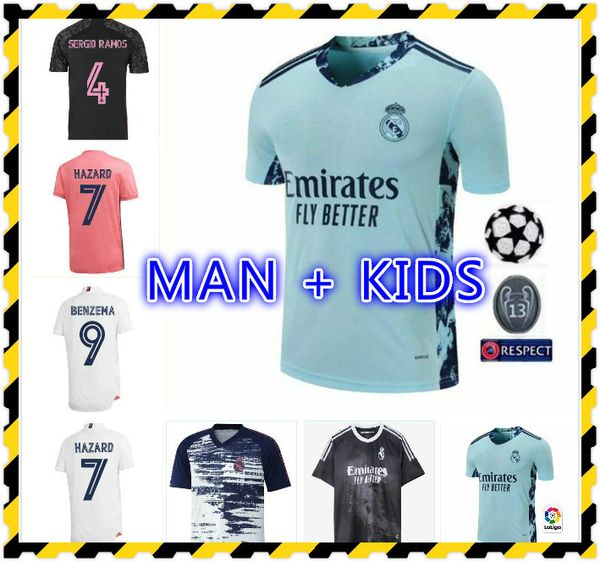 

2020 2021 real madrid hainard jovic soccer jersey real madrid рубашка benzema sergio ramos kroos james 19 20 21 футбол camisa майки maillot, Black;yellow