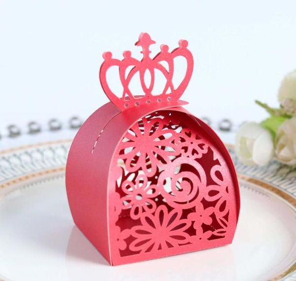 

gift wrap crown hollow rose laser cut wedding favor boxes out craft paper box for gifts candy sweets1