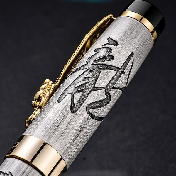 Высокое качество Jinhao Metal Dragon Fountain Pen Grey School Office Канцтовары