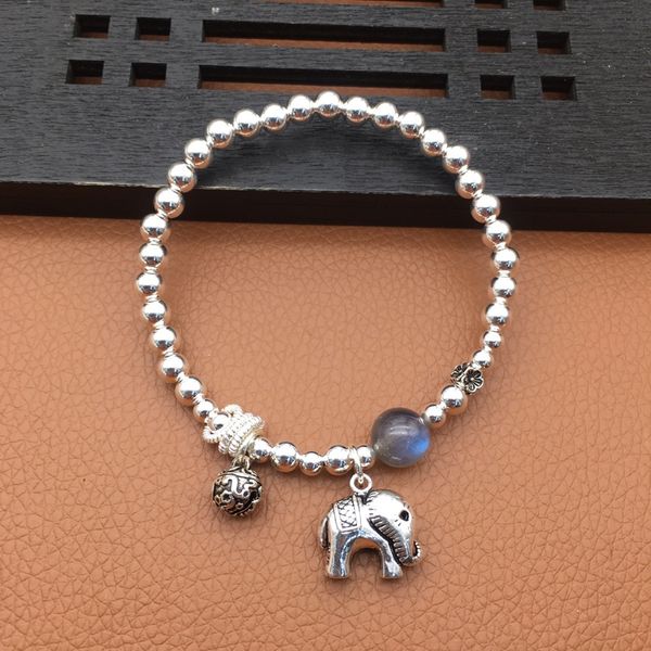 

braceletsingle s925 sterling silver 5mm stone pearl braceletbracelet circle hand string natural moonstone bracelet for women's business