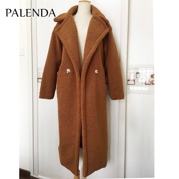 

120cm extra longer length teddy curl x-long maxi faux fur coat thick warm brown 201212, Black