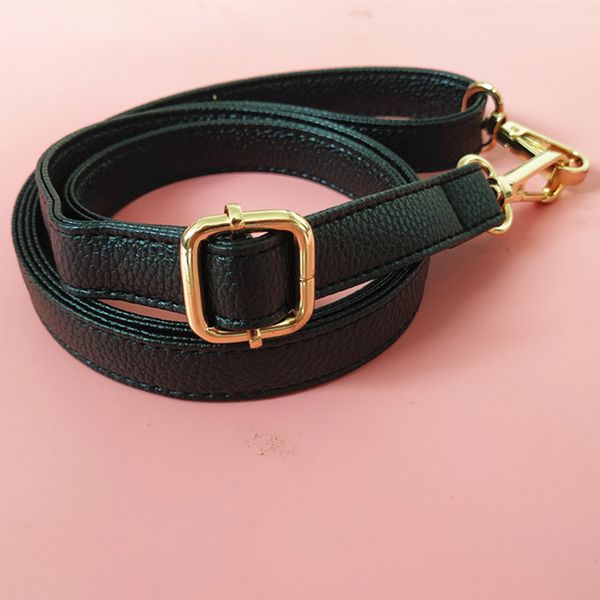 

pu leather o bag strap for women removable diy shoulder handbag bags accessories female adjustable cross body messenger bag chain, Black