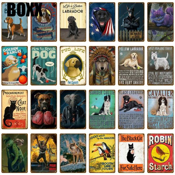 

animal pet dog black cat metal poster tin signs wall plaque kitchen home bar pub decor wall sticker retro vintage plate