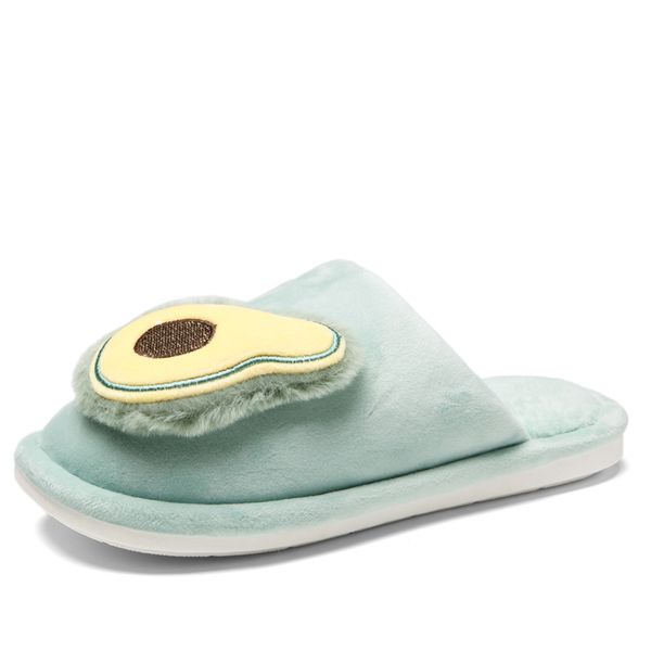 

2020 women's men's winter home cotton slippers cute cartoon avocado couples soft warm plush indoor shoes flock footwear female y11, Black