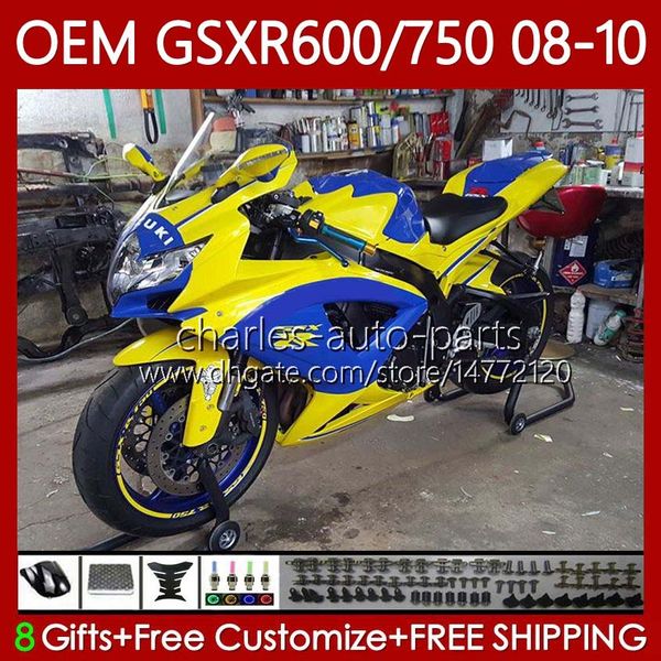 Corpo iniezione per SUZUKI GSX-R750 GSXR 600 750 CC K8 GSXR-600 600CC 750CC 08-10 88No.62 GSXR750 08 09 10 Giallo blu GSXR-750 GSXR600 GSX-R600 2008 2009 2010 Carenature OEM