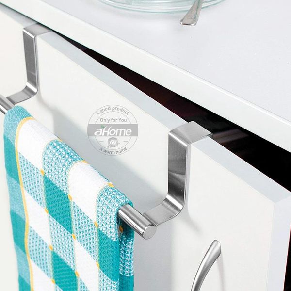 

hooks & rails door hook kitchen cabinet back towel hanger stainless steel rack bathroom traceless nail-pole organizer
