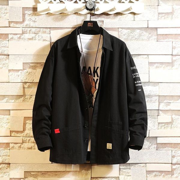 

casual spring autumn plaid shirt men long sleeve 2020 japan style loose streetwear plus size -4xl clothes dropship1, White;black