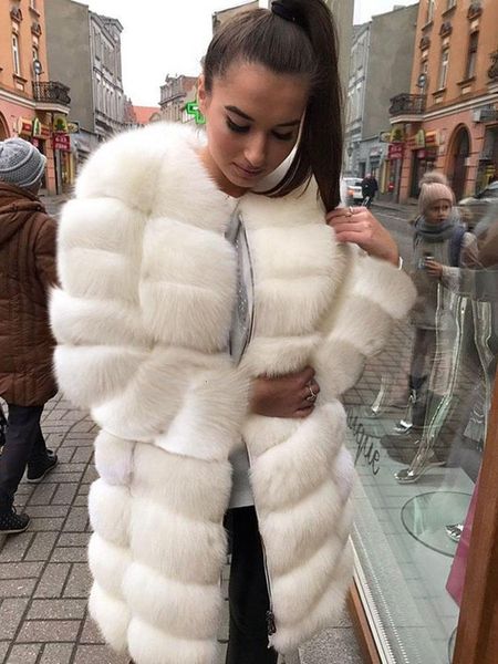 

artificial fur coat women clothing cover winter faux fur jacket long elegant plus size 2020 fashion warm full, Black