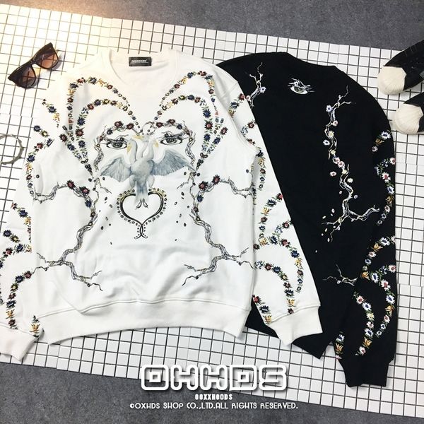 

2020 abstract new in painting crane flowers doves face loosed large, thin, round-neck couples eigf, Black;brown