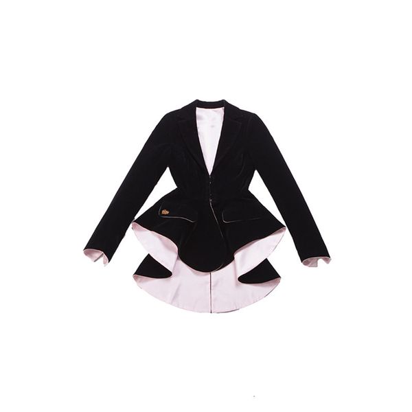 

2021 new le palais original black velvet vest vintage solid woman streetwear suiting jacket vj9h, Black;brown