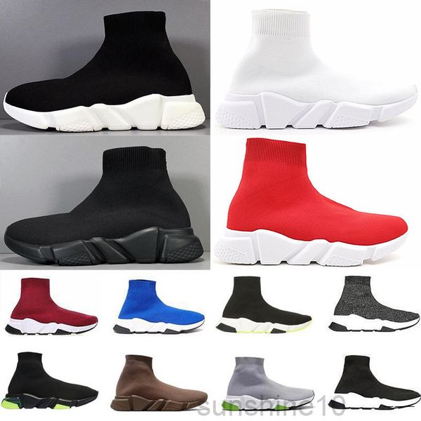 

designer speed trainer casual shoes black white red glitter flat fashion socks boots sneakers fashion trainers runner te-2
