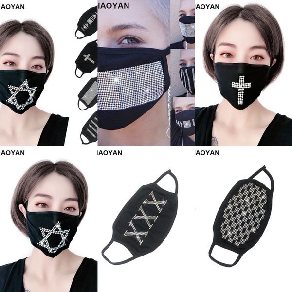 

factoryfodpamerican fashion designer face masks luxury diamond european lady washable cloth dust hip hop woman maskoutlet