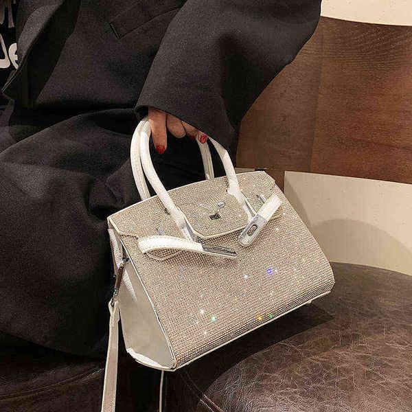 

shopping bags textuur heldere vrouwelijke zomer de nieuwe tij mode geneigd boren kleine tas enkele schouder hand platina zak 220303