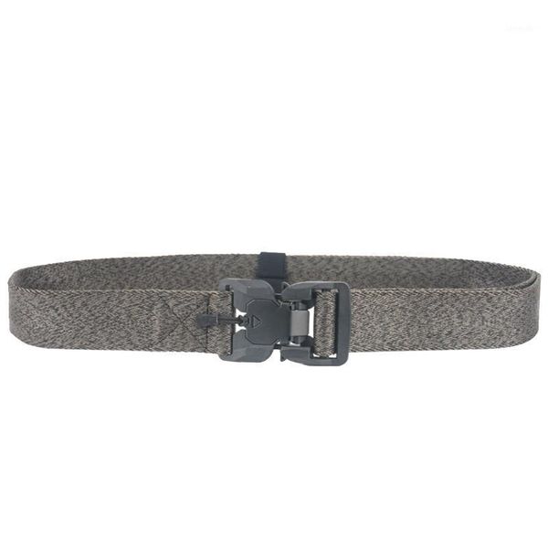 

waist support fashion nylon waistband adjustable strap magnetic buckle web easy unlock outdoor sports men tactical belt training hunting1, Black;gray