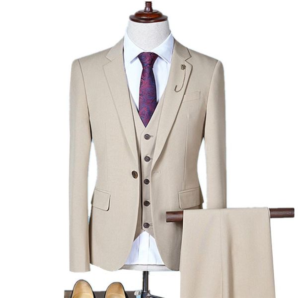 

2020 men's business three piece suits wedding dress / male slim fits blazers jacket coat pants trousers s- 4xl, White;black