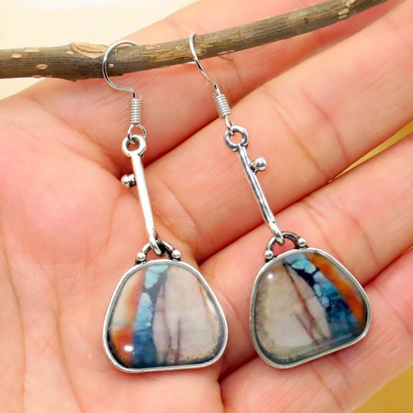 

creative women bags lock shape earrings dangle silver plated geometry charm pendant earring ear hook eardrop drop ladies designer jewelry