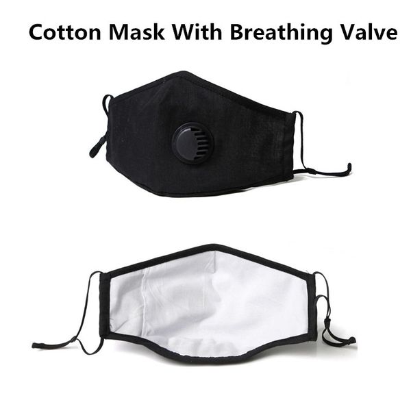 

stock fashion cotton face masks with in breath valve pm2.5 mouth anti-dust reusable fabric maskcnnkwl