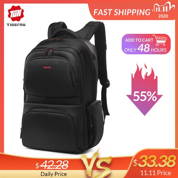 

tigernu anti theft 15.6 waterproof nylon men's backpacks women backpack schoolbag for 15" lapnotebook bag mochila feminina