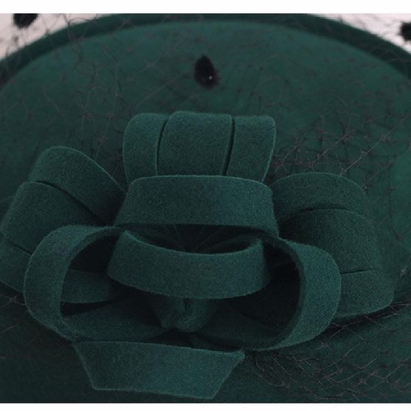 

2019 adjustable fascinating fedoras elegant female wool felt mesh bow floral formal berets fedora hats for women berets lm008 h sqcwcw