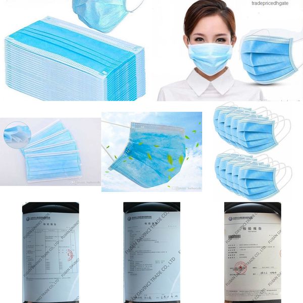 

retail disposable in pieces stock fast 50 shipping face mask 3 layers dust proof protection safety men women work masks