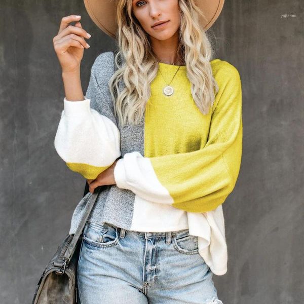 

womens color block crewneck sweaters striped long sleeve chunky knitted pullove autumn winter women knitted sweater mujer c11111, White;black